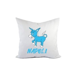 Cuscino mascotte asino Napoli con imbottitura in soffice poliestere 40x40