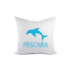 Cuscino mascotte delfino Pescara con imbottitura in soffice poliestere 40x40