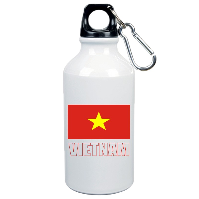 Borraccia Vietnam bandiera da 500 ml alluminio231 con moschettone da 500 ml. - Sport tempo libero