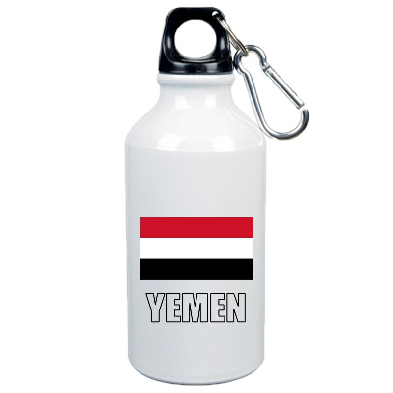 Borraccia Yemen bandiera da 500 ml alluminio235 con moschettone da 500 ml. - Sport tempo libero