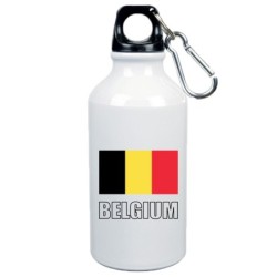 Borraccia Belgio bandiera da 500 ml alluminio20 con moschettone - Sport tempo libero
