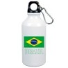 Borraccia Brasile bandiera da 500 ml alluminio29 con moschettone - Sport tempo libero