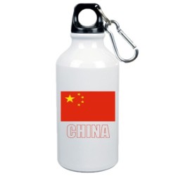 Borraccia Cina bandiera da 500 ml alluminio42 con moschettone - Sport tempo libero