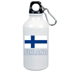 Borraccia Finlandia bandiera da 500 ml alluminio71 con moschettone - Sport tempo libero