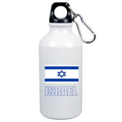 Borraccia Israele bandiera da 500 ml alluminio 103 con moschettone - Sport tempo libero
