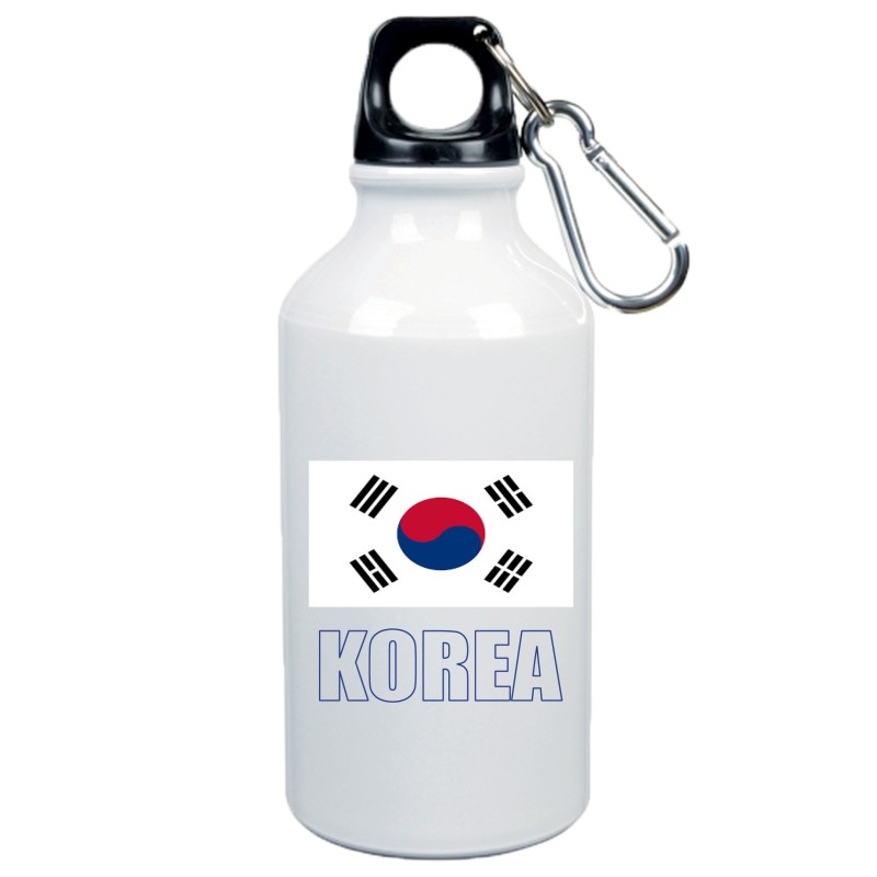 Borraccia Korea bandiera da 500 ml alluminio 112 con moschettone - Sport tempo libero