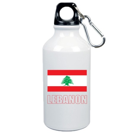 Borraccia Libano bandiera da 500 ml alluminio 117 con moschettone - Sport tempo libero