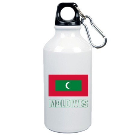 Borraccia Maldive bandiera da 500 ml alluminio 128 con moschettone - Sport tempo libero