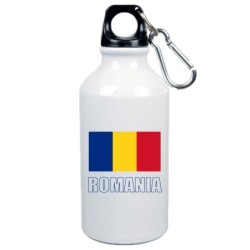 Borraccia Romania bandiera da 500 ml alluminio173 con moschettone - Sport tempo libero