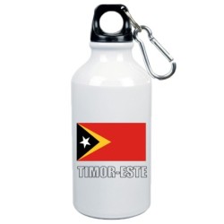 Borraccia Timor-Este bandiera da 500 ml alluminio212 con moschettone - Sport tempo libero