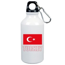 Borraccia Turchia bandiera da 500 ml alluminio218 con moschettone Sport tempo libero