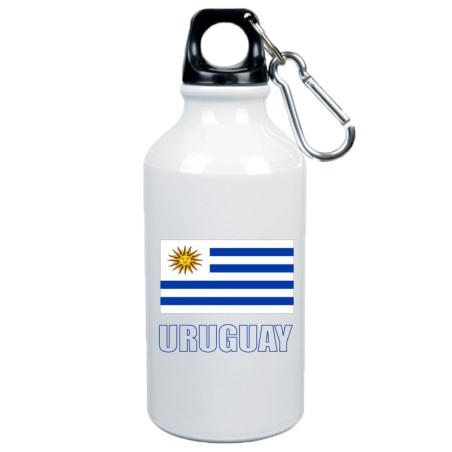 Borraccia Uruguay bandiera da 500 ml alluminio227 con moschettone - Sport tempo libero