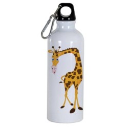 Borraccia disegno giraffa -  Cartone animato da 500 ml con moschettone117 - Sport tempo libero