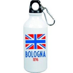Borraccia Bologna con bandiera da 500 ml con moschettone - Sport tempo libero, picnic,