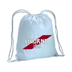 Sacca zainetto sportivo bandiera obliqua Livorno / lacci rinforzo sugli angoli 30x45 cm