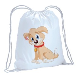 Sacca zainetto sportivo cane felice animali cartoon bimbo / 13 / lacci rinforzo sugli angoli 30x45 cm