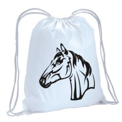 Sacca zainetto sportivo cavallo animali cartoon bimbo / 142 / lacci rinforzo sugli angoli 30x45 cm
