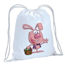 Sacca zainetto sportivo coniglio rosa animali cartoon bimbo / 185 / lacci rinforzo sugli angoli 30x45 cm