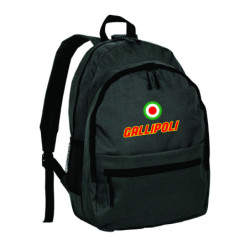 Zaino ultras GALLIPOLI con stemma Italia tricolore in nylon con tasche cerniera e spalline