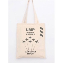 Borsa shopper aeroporto Lampedusa 38 X 42 cm. - Borsa tracolla in cotone