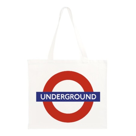 Borsa shopper Underground London 40x40 cm. manici lunghi76