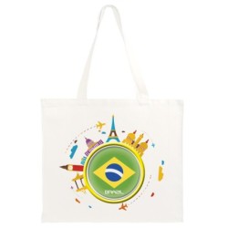Borsa shopper Brasile viaggi astratto bandiera32