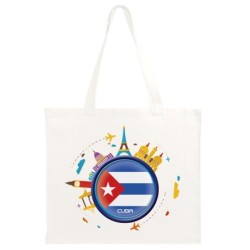 Borsa shopper Cuba viaggi astratto bandiera52