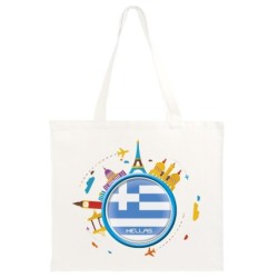 Borsa shopper Hellas Grecia viaggi astratto bandiera104